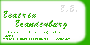 beatrix brandenburg business card